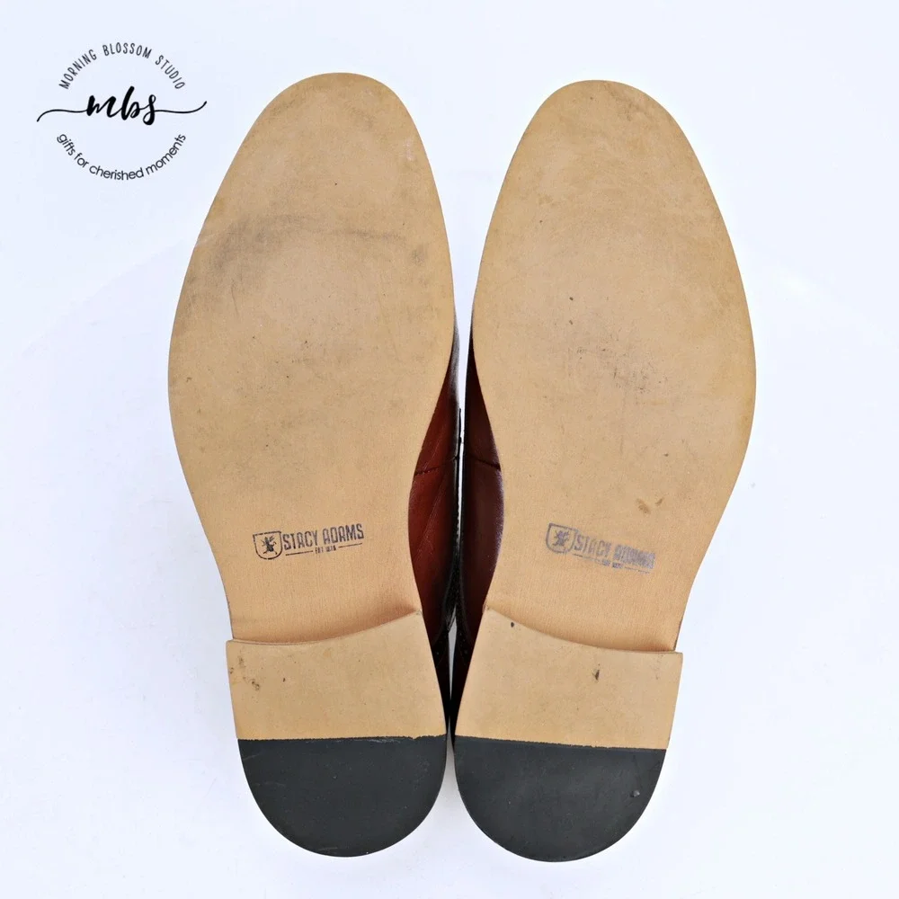 Stacy Adams Dickinson Cap Toe Classic Lace‎ Up Derby Shoes Cognac Brown Men 13